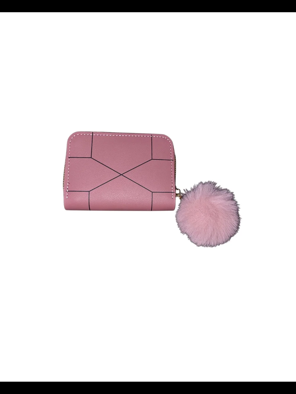 Brand New - Pink & Black Geometric Print Pom-Pom Cardholder Bundle